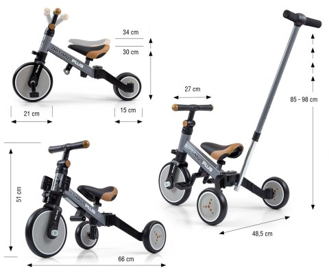 Rowerek 4w1 Optimus Plus Grey