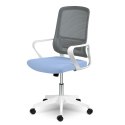 Fotel biurowy z mikrosiatki Sofotel Wizo niebiesko-biały