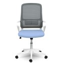 Fotel biurowy z mikrosiatki Sofotel Wizo niebiesko-biały
