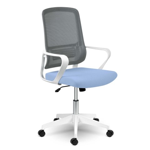 Fotel biurowy z mikrosiatki Sofotel Wizo niebiesko-biały