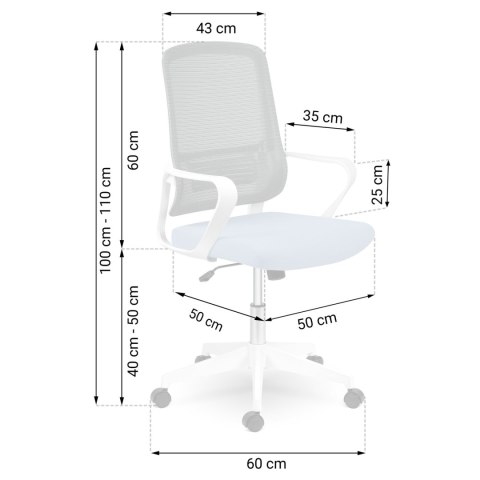 Fotel biurowy z mikrosiatki Sofotel Wizo niebiesko-biały