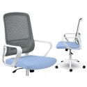 Fotel biurowy z mikrosiatki Sofotel Wizo niebiesko-biały
