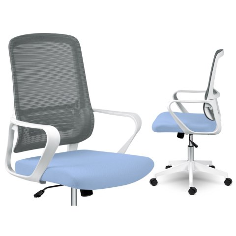 Fotel biurowy z mikrosiatki Sofotel Wizo niebiesko-biały