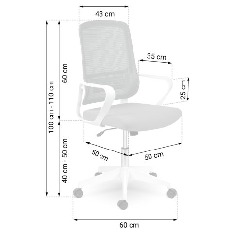 Fotel biurowy z mikrosiatki Sofotel Wizo szaro-biały