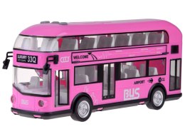 Różowy Autobus piętrowy otwierane drzwi dźwiek ZA4748