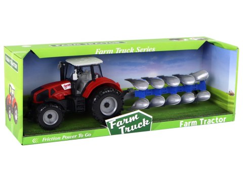 Traktor Z Pługiem Napęd Frykcyjny Zielony