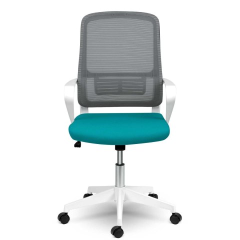 Fotel biurowy z mikrosiatki Sofotel Wizo biało-zielony