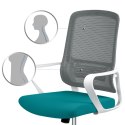 Fotel biurowy z mikrosiatki Sofotel Wizo biało-zielony