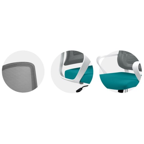 Fotel biurowy z mikrosiatki Sofotel Wizo biało-zielony