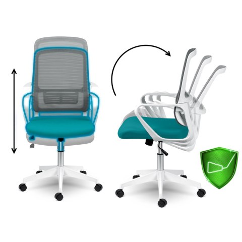 Fotel biurowy z mikrosiatki Sofotel Wizo biało-zielony