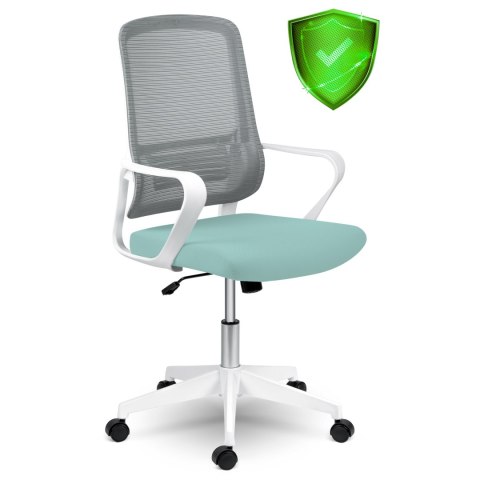 Fotel biurowy z mikrosiatki Sofotel Wizo biało-zielony