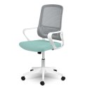 Fotel biurowy z mikrosiatki Sofotel Wizo biało-zielony