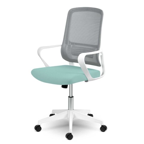 Fotel biurowy z mikrosiatki Sofotel Wizo biało-zielony