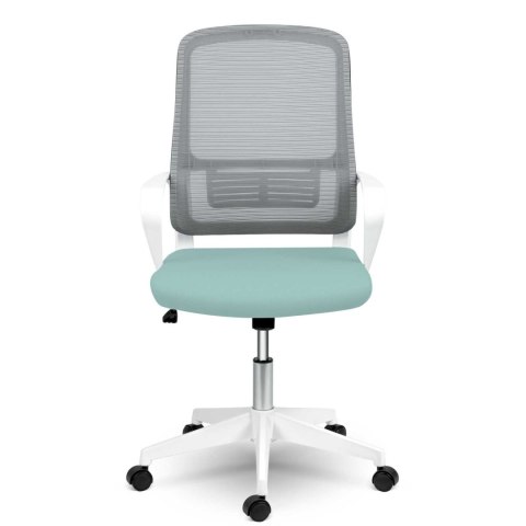 Fotel biurowy z mikrosiatki Sofotel Wizo biało-zielony