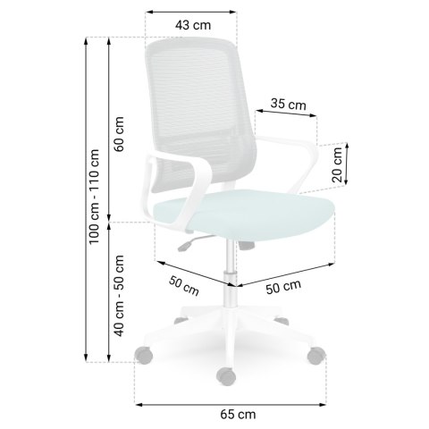 Fotel biurowy z mikrosiatki Sofotel Wizo biało-zielony