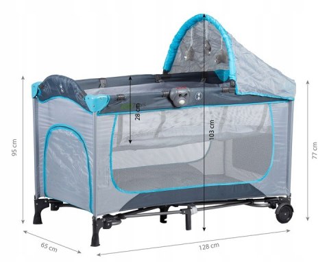 Łóżeczko turystyczne bujane z kołyską - Premium 625A ECOTOYS