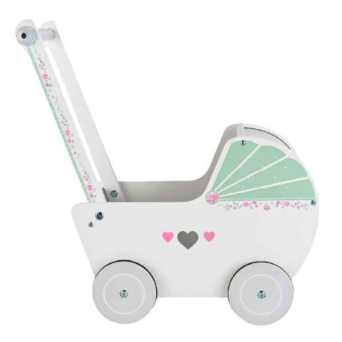 Drewniany wózek dla lalek pchacz chodzik 