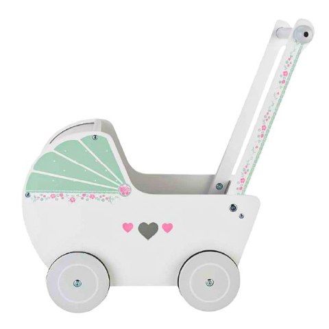 Drewniany wózek dla lalek pchacz chodzik 