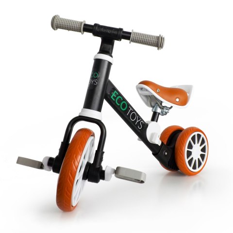 Rower rowerek biegowy jeździk z pedałamiI 2w1 czarny ECOTOYS Rower rowerek biegowy jeździk z pedałamiI 2w1 czarny ECOTOYS