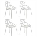 Zestaw nowoczesnych krzeseł do salonu białe 4szt