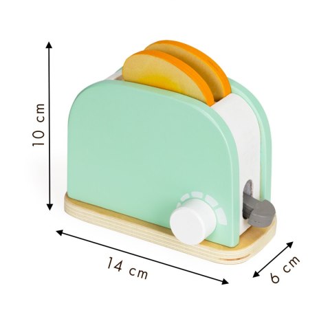 Drewniany toster opiekacz z akcesoriami 11 el. ECOTOYS Drewniany toster opiekacz z akcesoriami 11 el. ECOTOYS