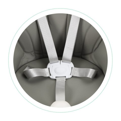 Fotelik krzesełko do karmienia 2w1 pasy 5 punktowe  gray
