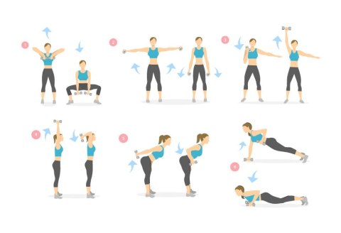 Hantelki ciężarki neoprenowe zestaw fitness 2x2 kg