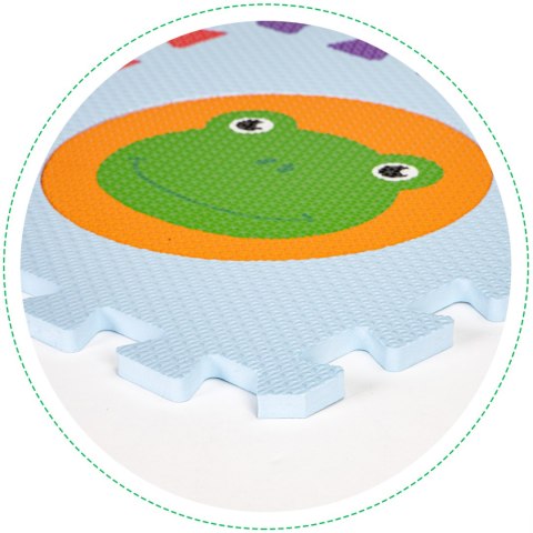 Mata piankowa EVA dla dzieci zwierzęta 90x90cm 9 el. ECOTOYS