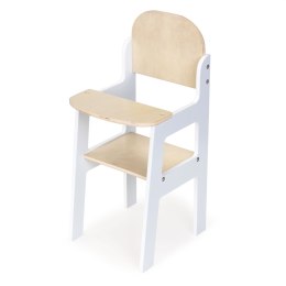Drewniane krzesełko dla lalek fotelik do karmienia dla misi pluszaków 