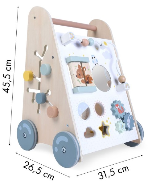 Drewniany chodzik pchacz wózek edukacyjny