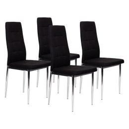 Krzesła tapicerowane czarne pikowane 4x krzesło do salonu jadalni