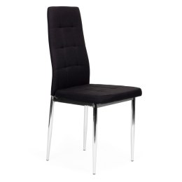 Krzesła tapicerowane czarne pikowane 4x krzesło do salonu jadalni