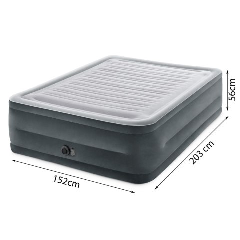 Materac łóżko do spania dwuosobowy z pompką automatyczną - 203x152cm INTEX Materac łóżko do spania dwuosobowy z pompką automatyczną - 203x152cm INTEX