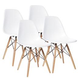 Krzesła do jadalni komplet 4szt zestaw nowoczesne białe