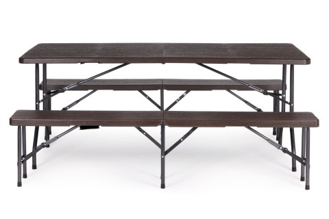 Stół cateringowy 180cm + 2 ławki zestaw bankietowy Stół cateringowy 180cm + 2 ławki zestaw bankietowy
