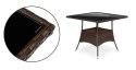 Komplet mebli ogrodowych z rattanu 4 krzesła i stolik szklanym blatem