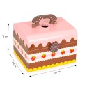 Zestaw drewniana skrzynia słodycze ciasto tort do krojenia 29 ele