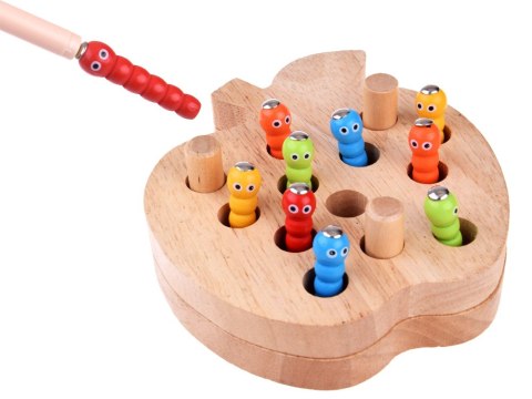 Złap robaczka jabłko wędka magnes przeplatanka 2w1 Montessori ZA4687