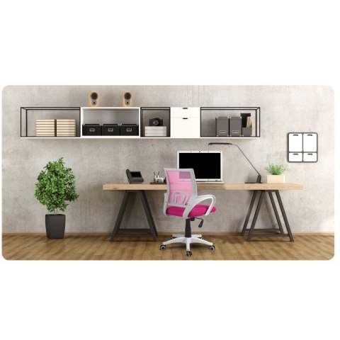 Fotel biurowy z mikrosiatki Sofotel Latok różowy