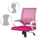 Fotel biurowy z mikrosiatki Sofotel Latok różowy