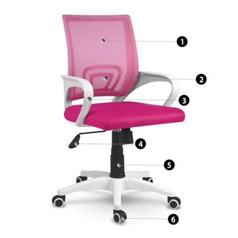 Fotel biurowy z mikrosiatki Sofotel Latok różowy