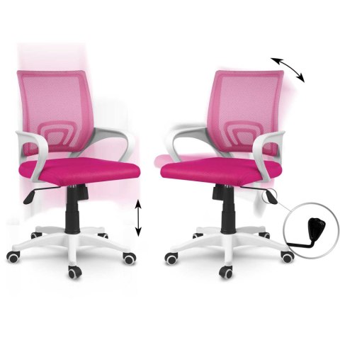 Fotel biurowy z mikrosiatki Sofotel Latok różowy