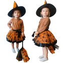 Kostium strój czarownica wiedźma 3 elementy pomarańczowy