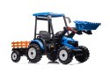 2x200W 24V  Traktor na akumulator D68 Z Przyczepką Niebieski