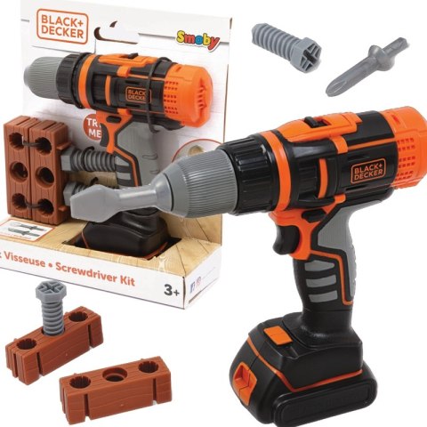 SMOBY Black&Decker Elektroniczna Wiertarko-wkrętarka z Cegiełką