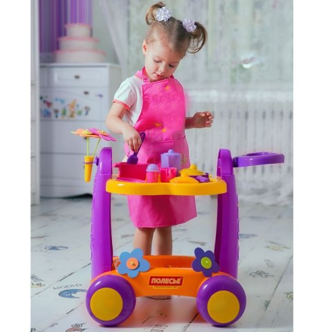 POLESIE Stoliczek z Zastawą Na Kołach Do Serwowania Kawy + Akcesoria 30el.