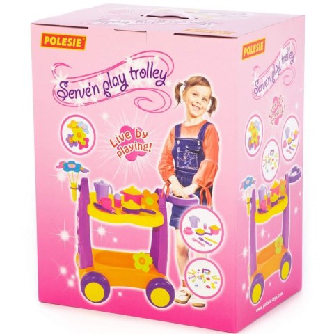 POLESIE Stoliczek z Zastawą Na Kołach Do Serwowania Kawy + Akcesoria 30el.