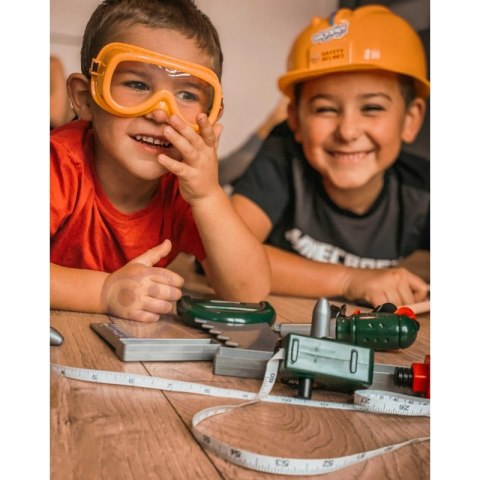WOOPIE Zestaw Narzędzi dla Dzieci Zestaw Majsterkowicza Kask Gogle Młotek 8 el.