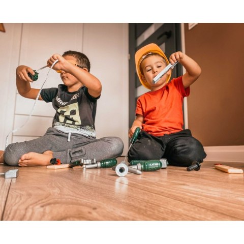 WOOPIE Zestaw Narzędzi dla Dzieci Zestaw Majsterkowicza Kask Gogle Młotek 8 el.