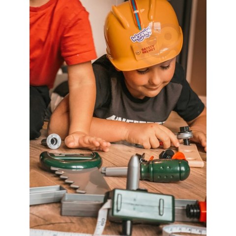 WOOPIE Zestaw Narzędzi dla Dzieci Zestaw Majsterkowicza Wiertarka Kask 20 el.